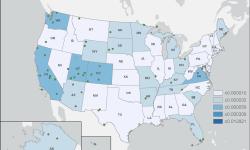 Thumbnail image for US States - National Parks Per Square Mile